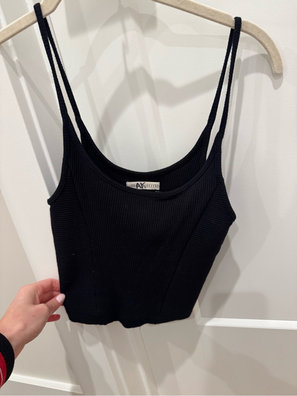 Urban Outfitters Black Ribbed Double-Strap Camisole